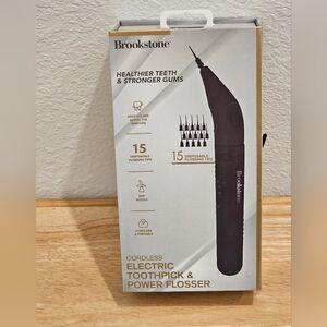 Brookstone Cordless Electric Toothpick & Power Flosser, NIP